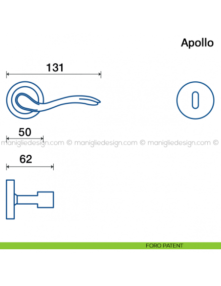 Maniglia per porta Apollo Frascio foro patent