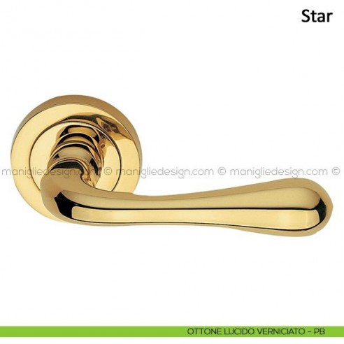 Maniglia per porta Star Frascio ottone lucido verniciato