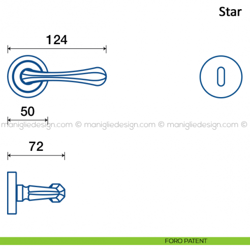 Maniglia per porta Star Frascio foro patent