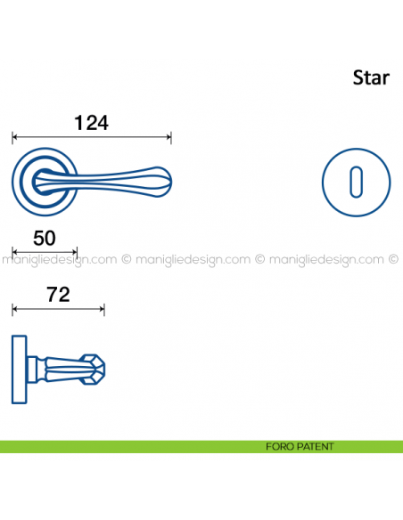Maniglia per porta Star Frascio foro patent