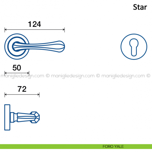 Maniglia per porta Star Frascio foro yale