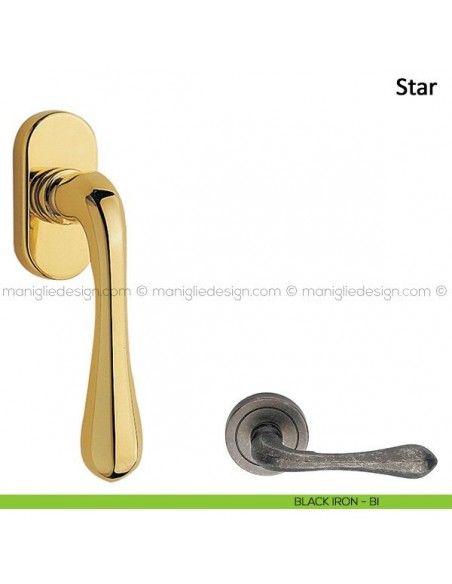 Maniglia per finestra martellina DK Star Frascio black iron