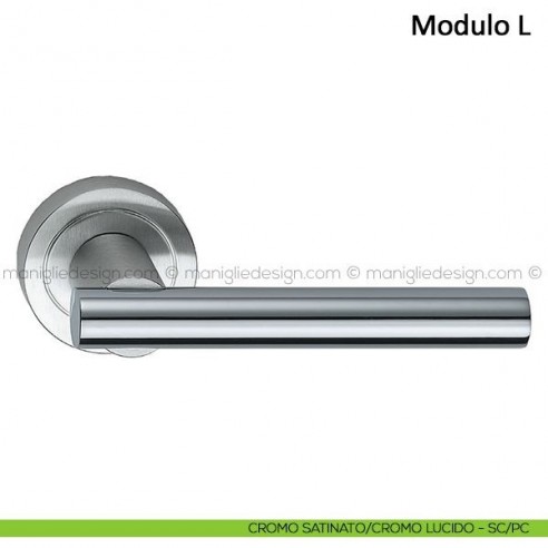 Maniglia per porta Modulo L Frascio cromo satinato/cromo lucido
