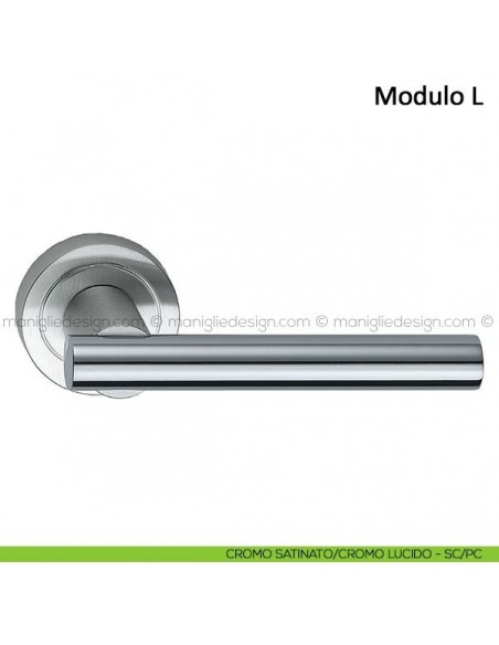Maniglia per porta Modulo L Frascio cromo satinato/cromo lucido