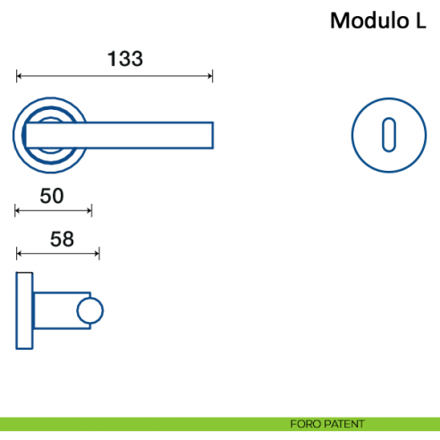 Maniglia per porta Modulo L Frascio foro patent