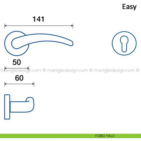 Maniglia per porta Easy Frascio foro yale