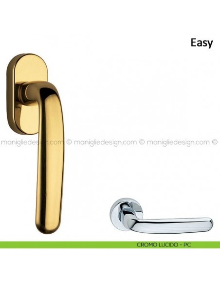 Maniglia per finestra martellina DK Easy Frascio cromo lucido