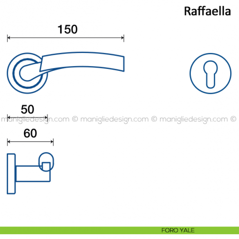 Maniglia per porta Raffaella Frascio foro yale