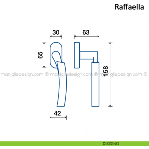 Maniglia per finestra martellina DK Raffaella Frascio disegno