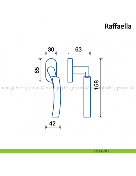 Maniglia per finestra martellina DK Raffaella Frascio disegno