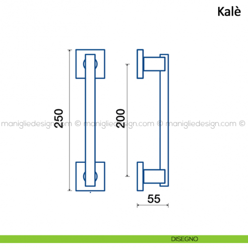 Maniglione per porta Kalè Frascio disegno