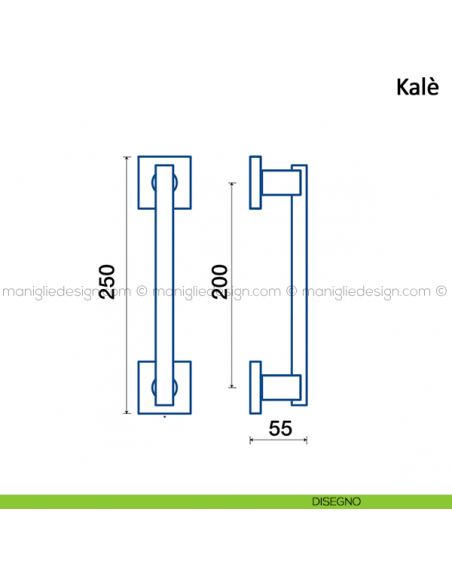 Maniglione per porta Kalè Frascio disegno