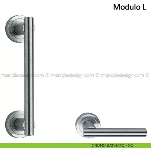 Maniglione per porta Modulo L Frascio cromo satinato