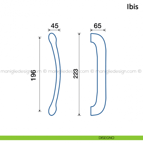 Maniglione per porta Modulo L Frascio disegno