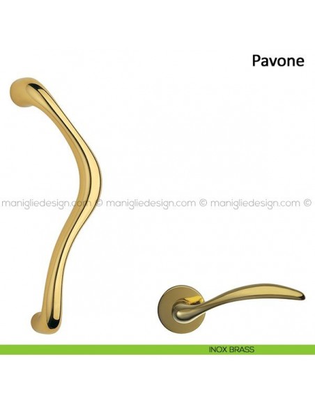 Maniglione per porta Pavone Frascio inox brass