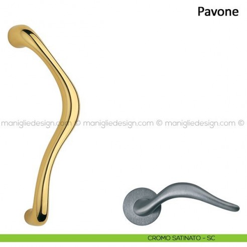 Maniglione per porta Pavone Frascio cromo satinato