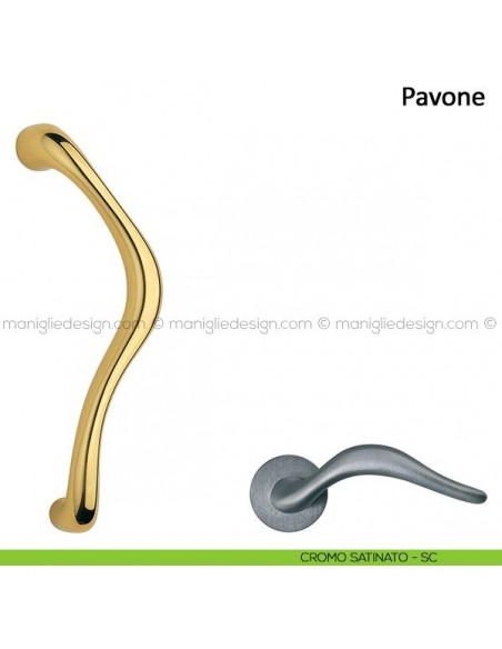 Maniglione per porta Pavone Frascio cromo satinato