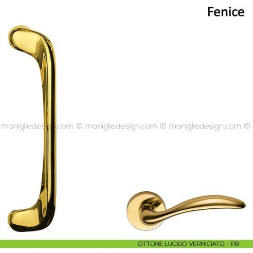 Maniglione per porta Fenice Frascio ottone lucido verniciato