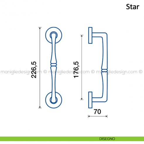 Maniglione per porta Star Frascio disegno
