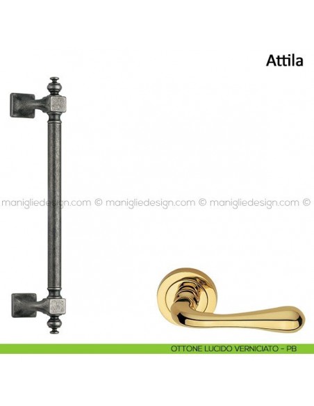 Maniglione per porta Attila Frascio ottone lucido verniciato