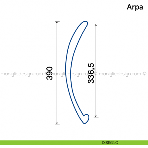 Maniglione per porta Arpa Frascio disegno