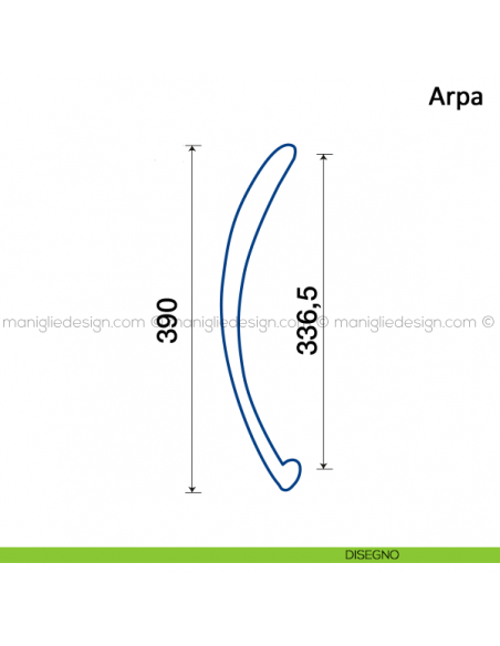 Maniglione per porta Arpa Frascio disegno