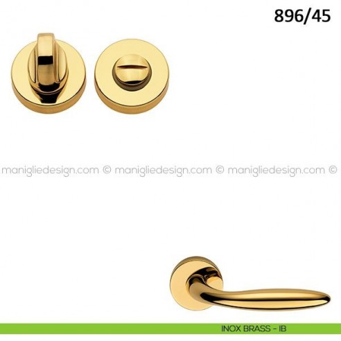 Nottolino per porta Frascio con rosetta ø45 mm 896/45 inox brass