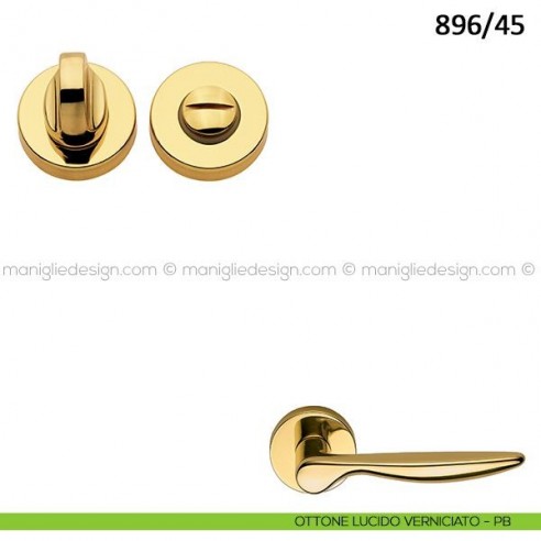 Nottolino per porta Frascio con rosetta ø45 mm 896/45 ottone lucido verniciato