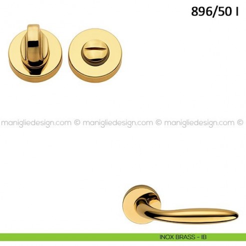 Nottolino per porta Frascio con rosetta ø50 mm 896/50 I inox brass