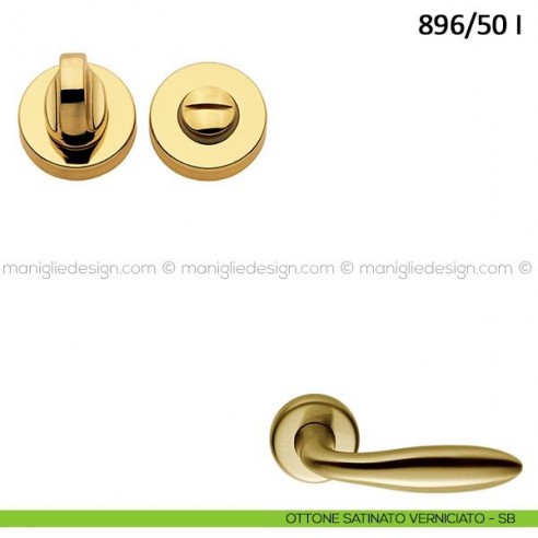 Nottolino per porta Frascio con rosetta ø50 mm 896/50 I ottone satinato verniciato