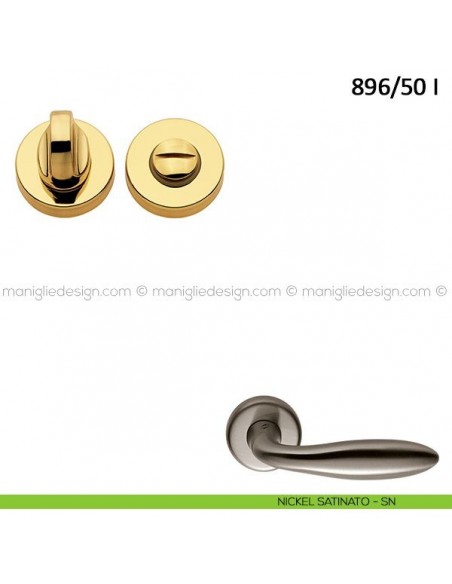 Nottolino per porta Frascio con rosetta ø50 mm 896/50 I nickel satinato