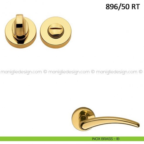 Nottolino per porta Frascio con rosetta bassa ø50 mm 896/50 RT inox brass