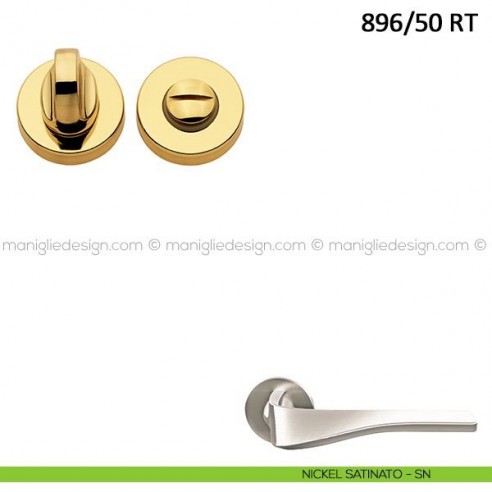 Nottolino per porta Frascio con rosetta bassa ø50 mm 896/50 RT nickel satinato