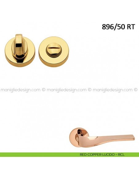 Nottolino per porta Frascio con rosetta bassa ø50 mm 896/50 RT red copper lucido