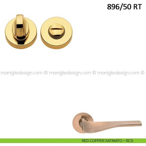 Nottolino per porta Frascio con rosetta bassa ø50 mm 896/50 RT red copper satinato