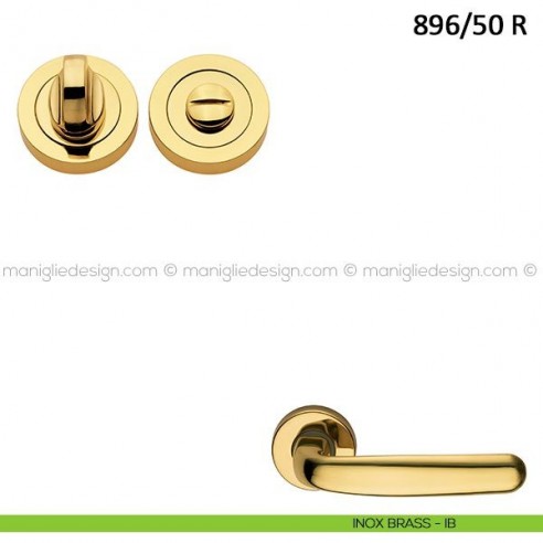 Nottolino per porta Frascio con rosetta ø50 mm 896/50 R inox brass