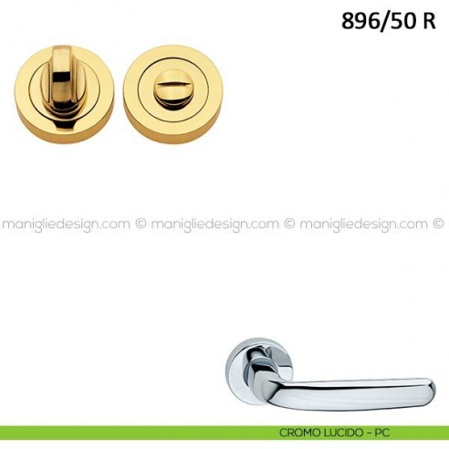 Nottolino per porta Frascio con rosetta ø50 mm 896/50 R cromo lucido