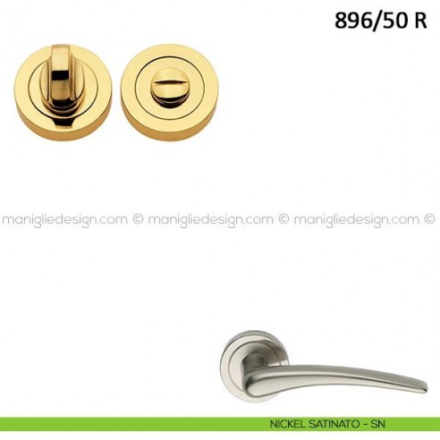 Nottolino per porta Frascio con rosetta ø50 mm 896/50 R nickel satinato