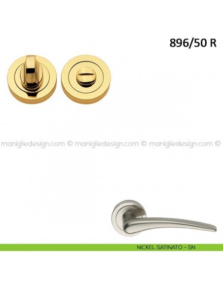 Nottolino per porta Frascio con rosetta ø50 mm 896/50 R nickel satinato
