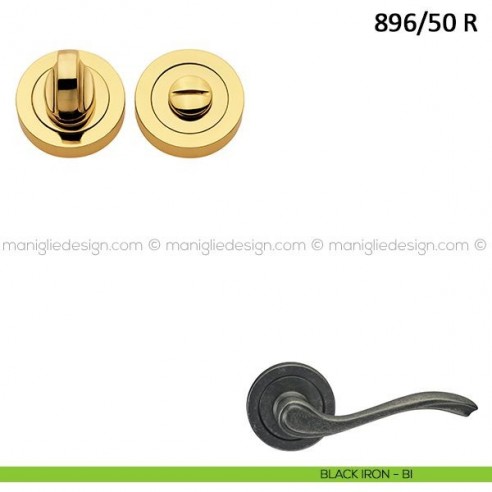 Nottolino per porta Frascio con rosetta ø50 mm 896/50 R black iron