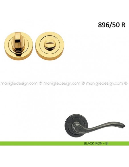 Nottolino per porta Frascio con rosetta ø50 mm 896/50 R black iron