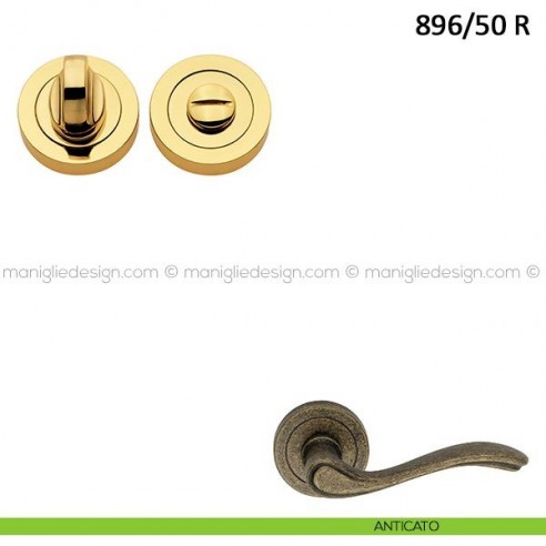 Nottolino per porta Frascio con rosetta ø50 mm 896/50 R anticato