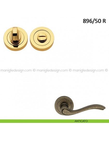 Nottolino per porta Frascio con rosetta ø50 mm 896/50 R anticato