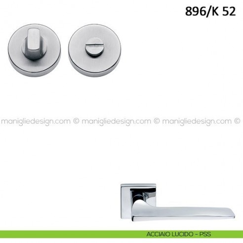 Nottolino per porta Frascio con rosetta ø52 mm 896/K 52 acciaio lucido