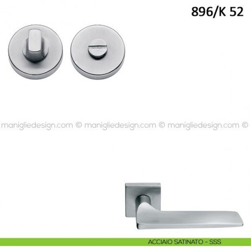 Nottolino per porta Frascio con rosetta ø52 mm 896/K 52 acciaio satinato