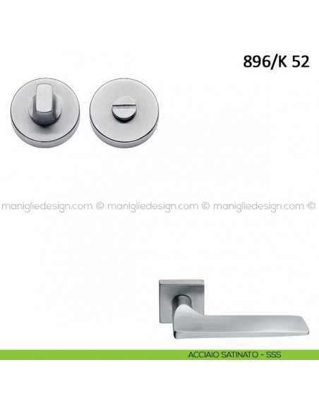 Nottolino per porta Frascio con rosetta ø52 mm 896/K 52 acciaio satinato