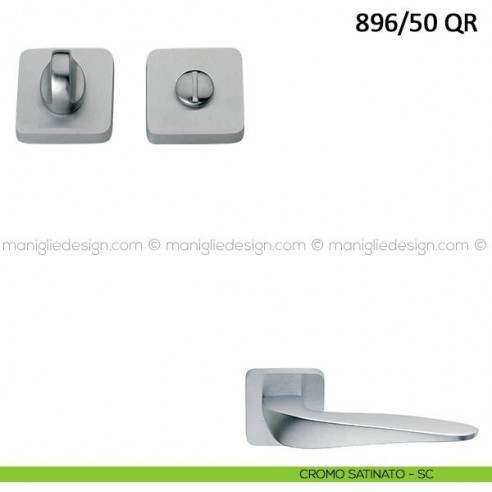 Nottolino per porta Frascio con rosetta quadrata 896/50 QR cromo satinato