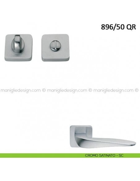 Nottolino per porta Frascio con rosetta quadrata 896/50 QR cromo satinato