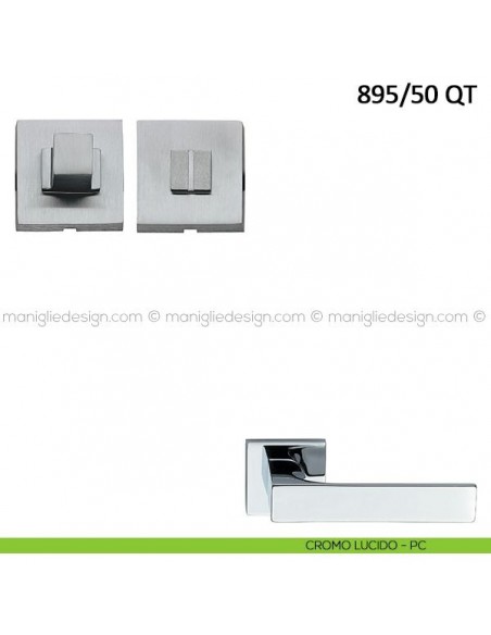 Nottolino per porta Frascio con rosetta quadrata bassa 895/50 QT cromo lucido