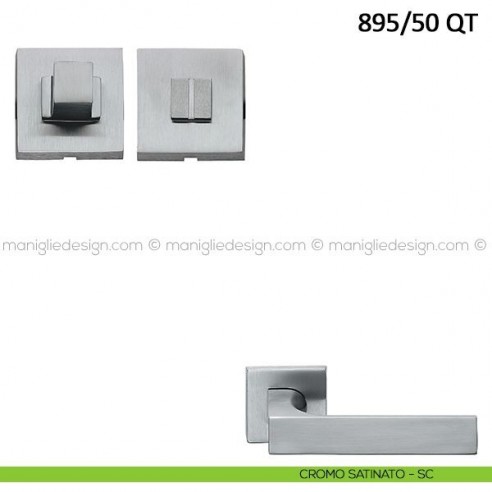 Nottolino per porta Frascio con rosetta quadrata bassa 895/50 QT cromo satinato